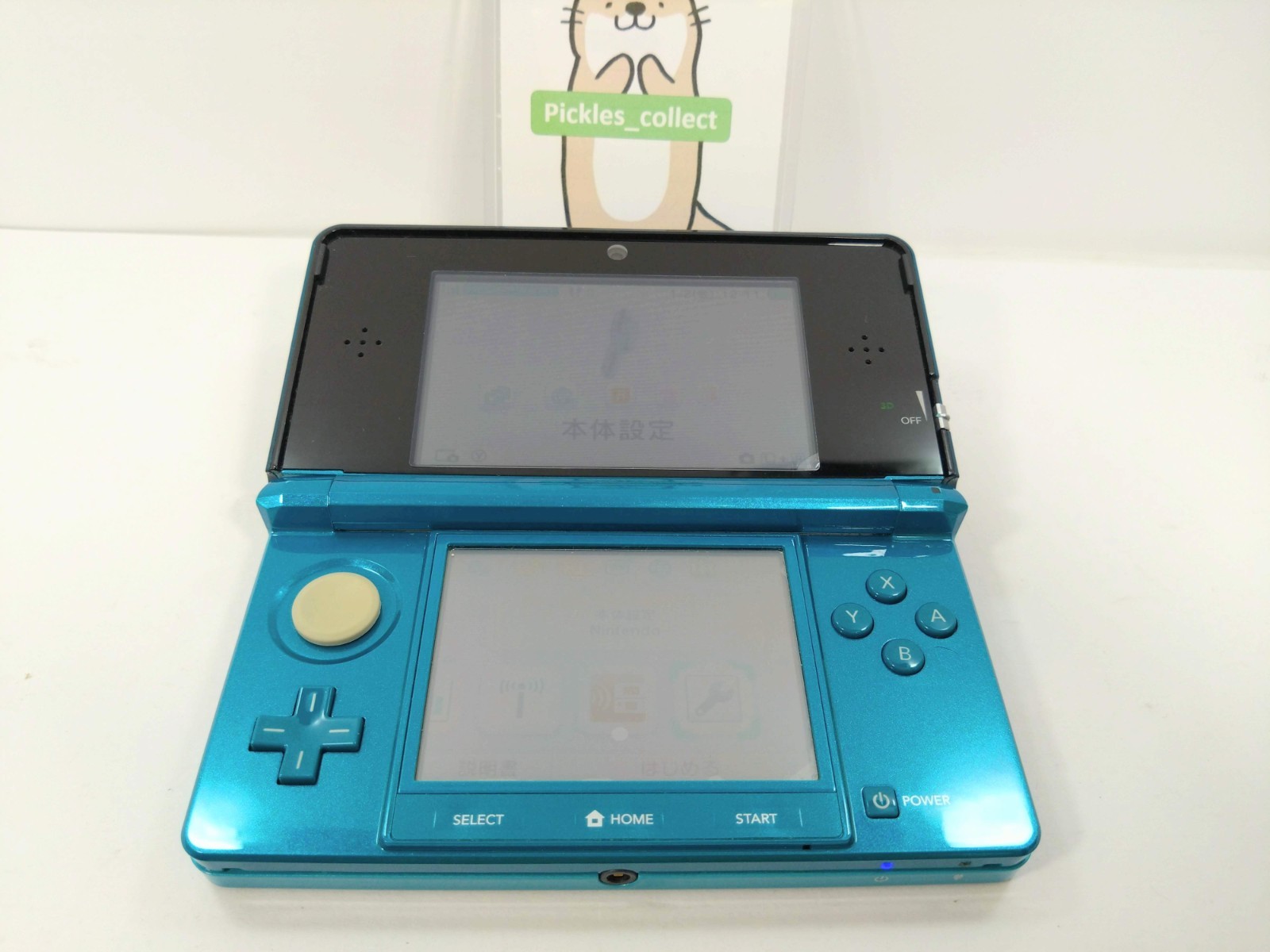3DS Aqua Blue CTR-001 w/Charger 4GB Language Japanese Tested Nintendo 0525C
