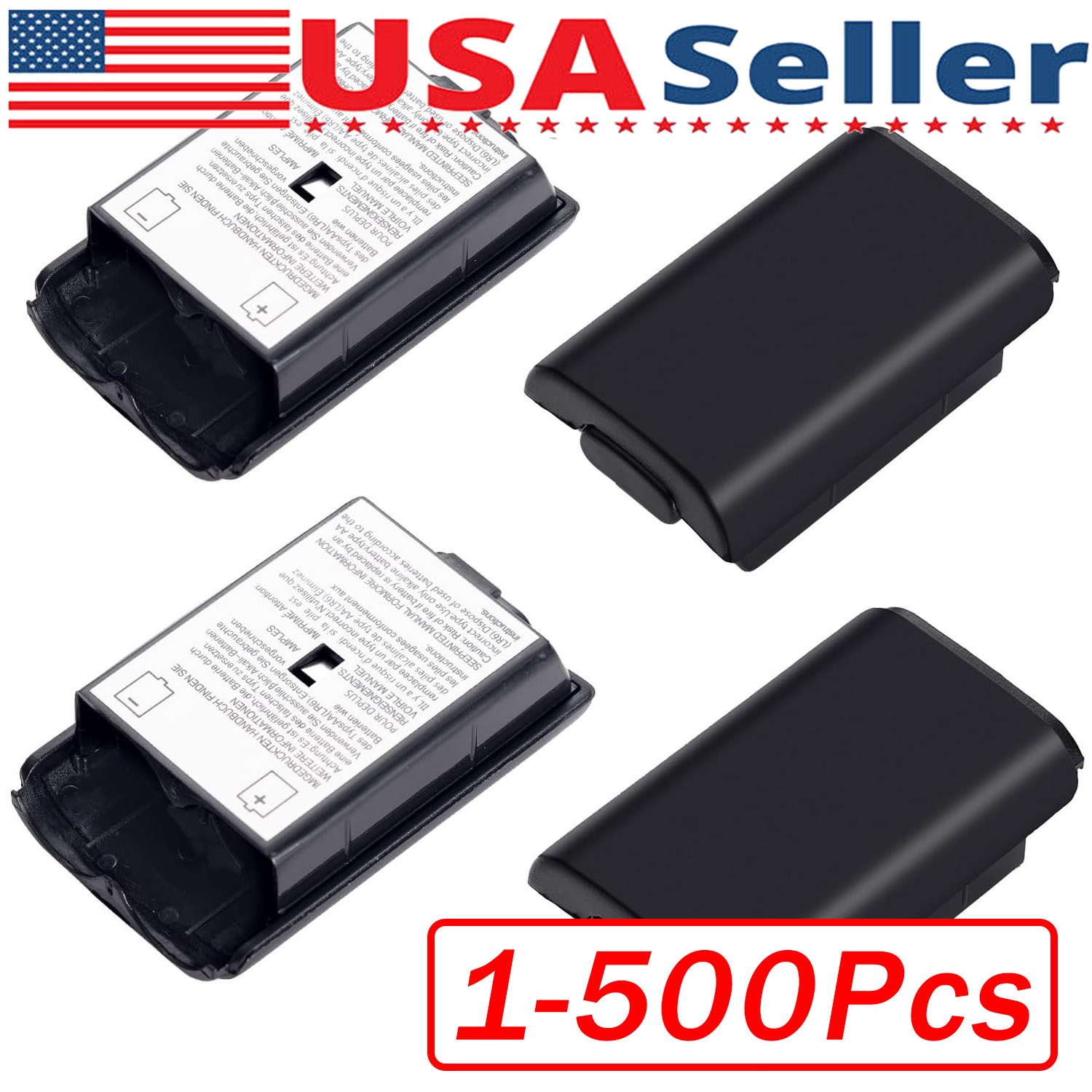 AA Battery Back Cover Case Shell Pack For Xbox 360 Wireless Controller Black Lot
