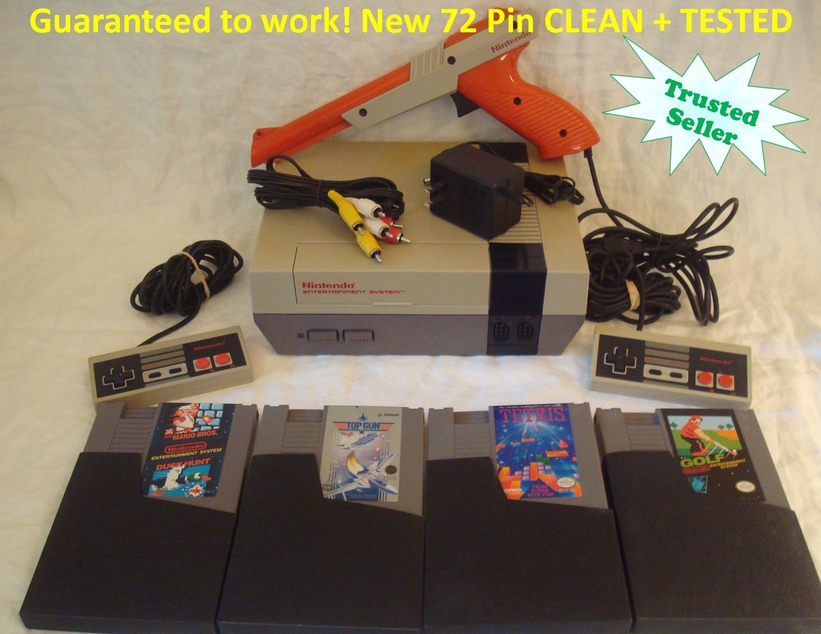 Nintendo NES Console System Bundle NEW PINS Games Super Mario Tetris Golf