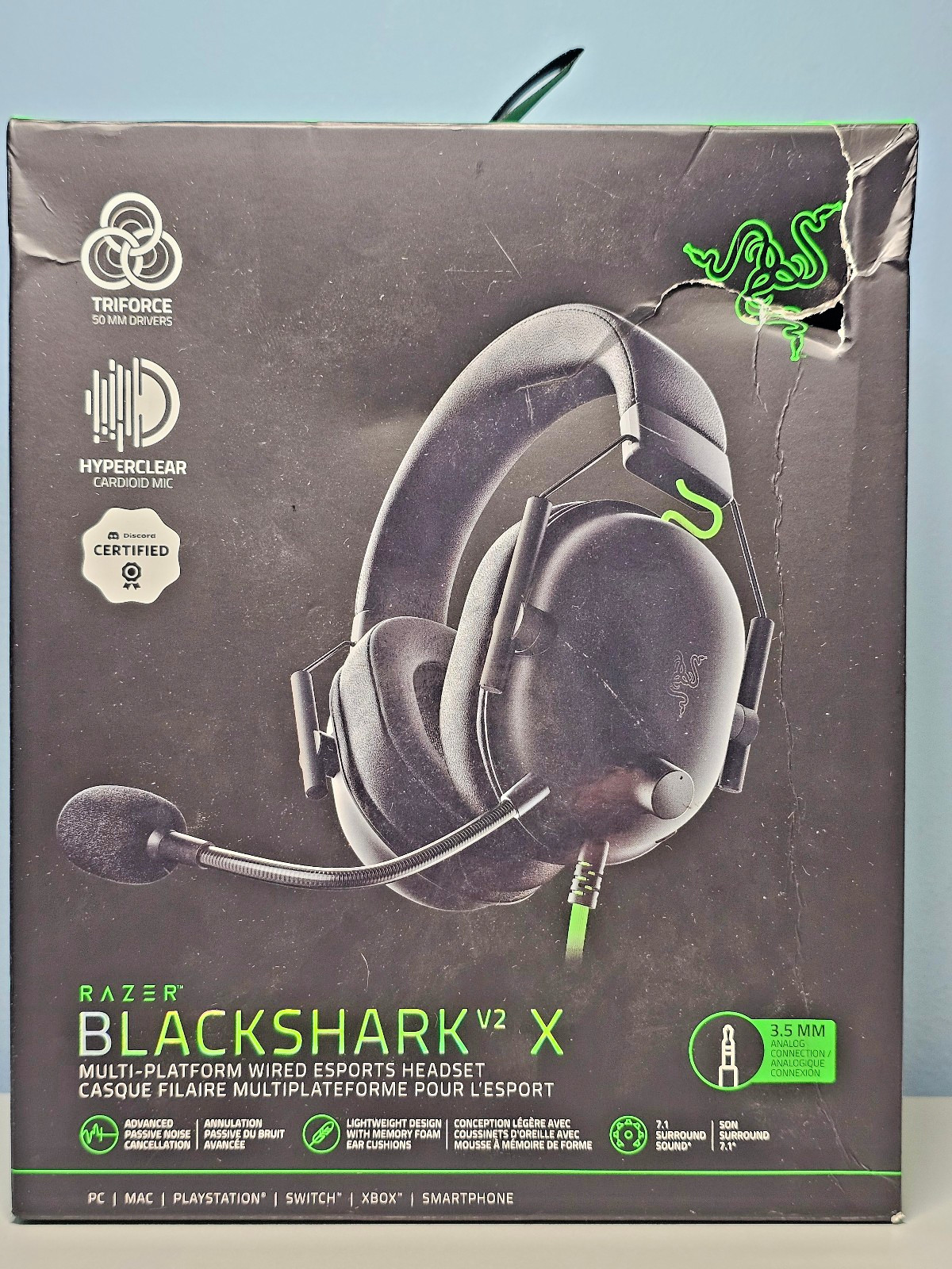 Razer BlackShark V2 X Multi-Platform Wired Esports Headset -New! Sealed!