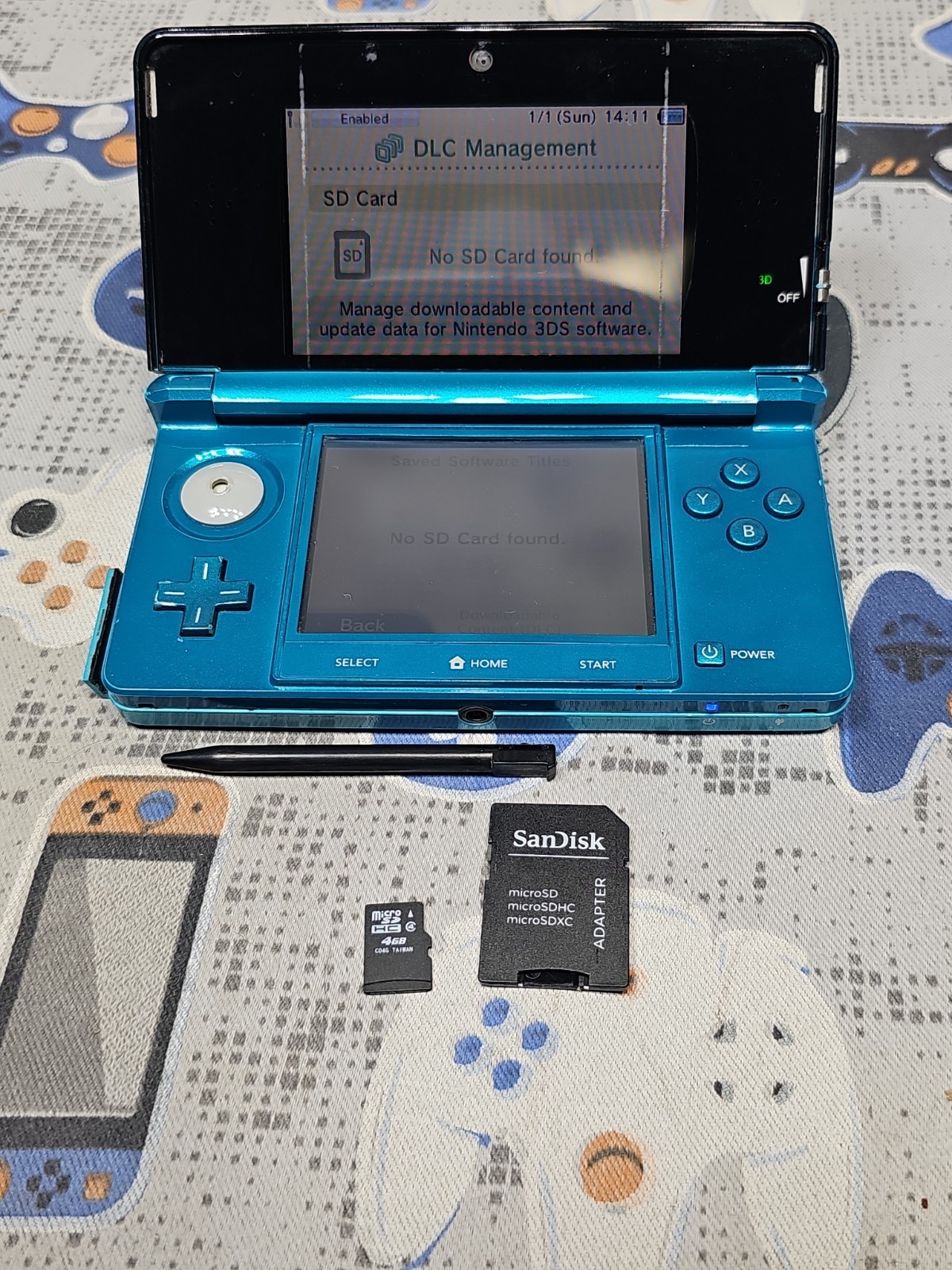 Nintendo 3DS Aqua Blue Handheld Handheld Console System CTR-001 PACKAGE DEAL