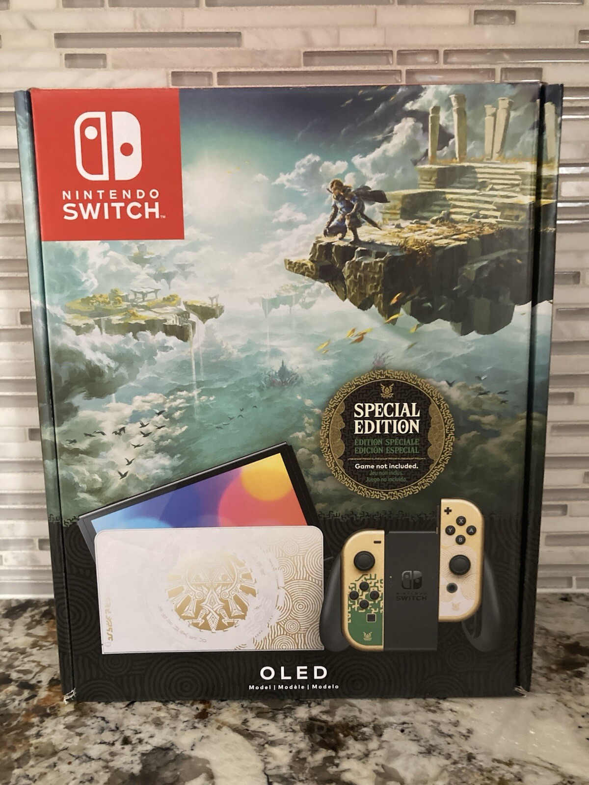Nintendo Switch ZELDA OLED EMPTY BOX with Cardboard Insert Tray Owners Manual US
