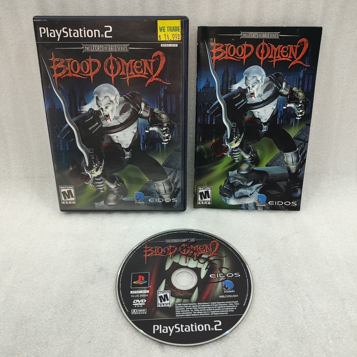 Blood Omen 2 – Sony PS2 – EIDOS- CIB W/ Manual Money Back Play Guarantee