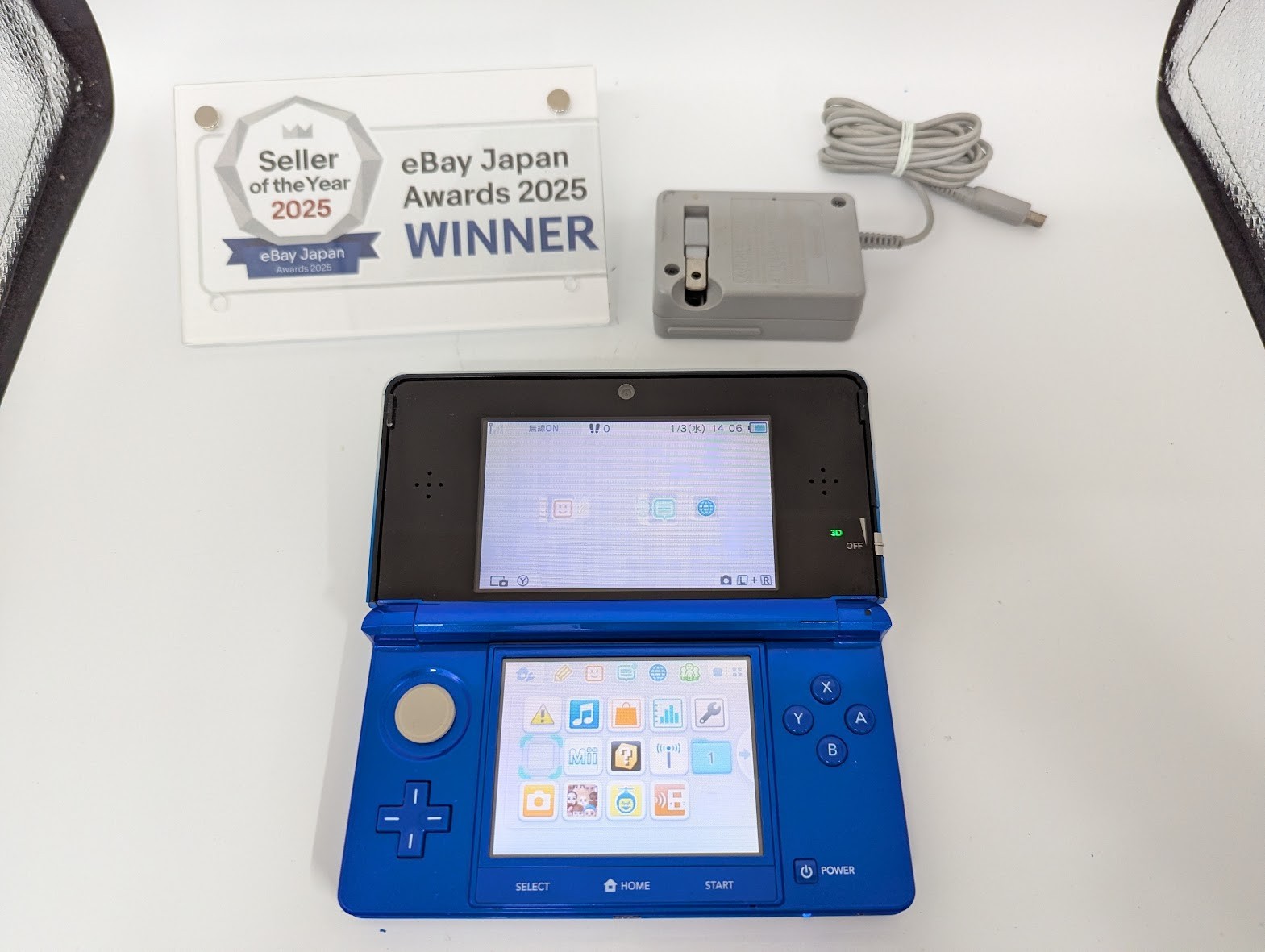 B254 Nintendo 3DS console Cobalt Blue Japan /adapter memory 2GB fx