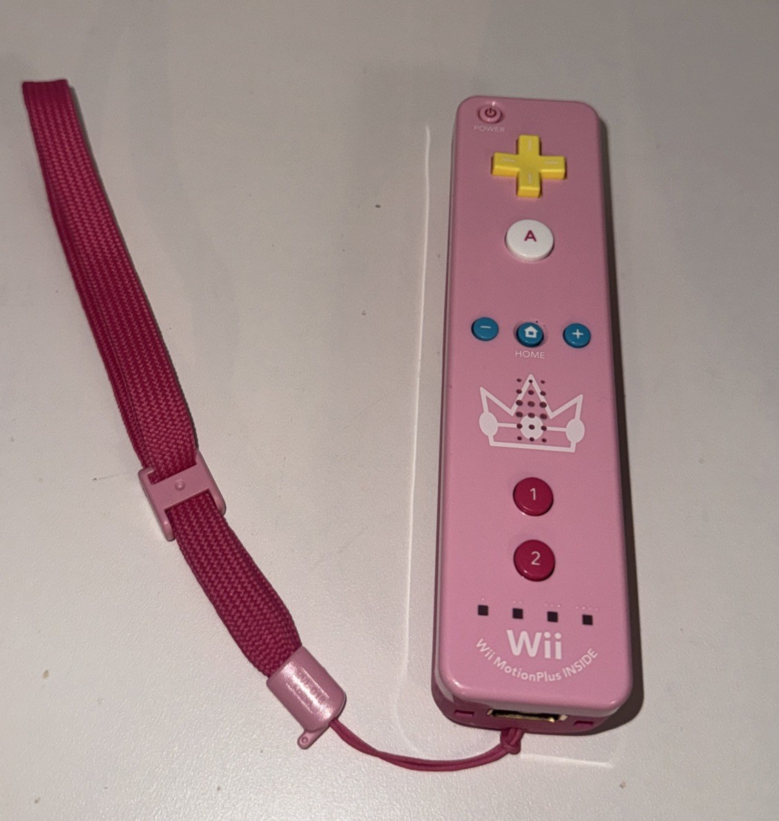 Princess Peach Nintendo Wii Motion Plus Remote RVL-036 No Battery Cover Works