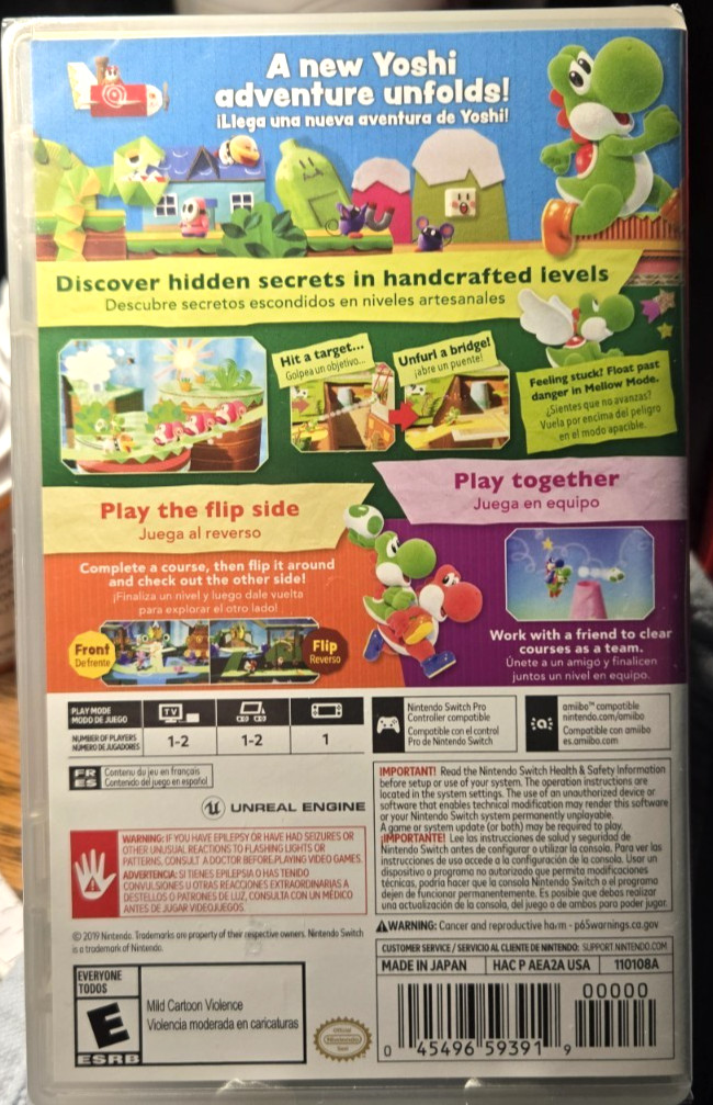 Nitendo Switch – Yoshi’s Crafted World – (2019) – New/Sealed Free Returns