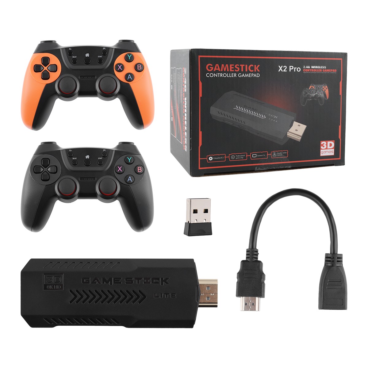 Video Game Console Retro 58000+Games TV Stick 256G 4K HDMI 2 Wireless Controller