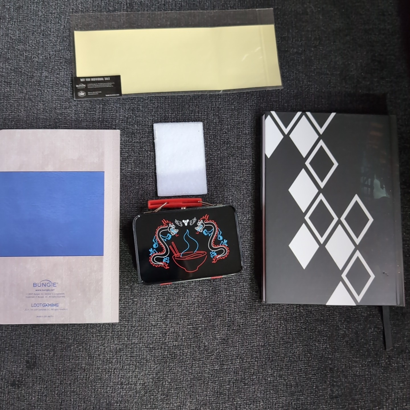 Destiny Loot Crate Lot Of Collectibles Journal Sticker Mini Lunch Box Patch