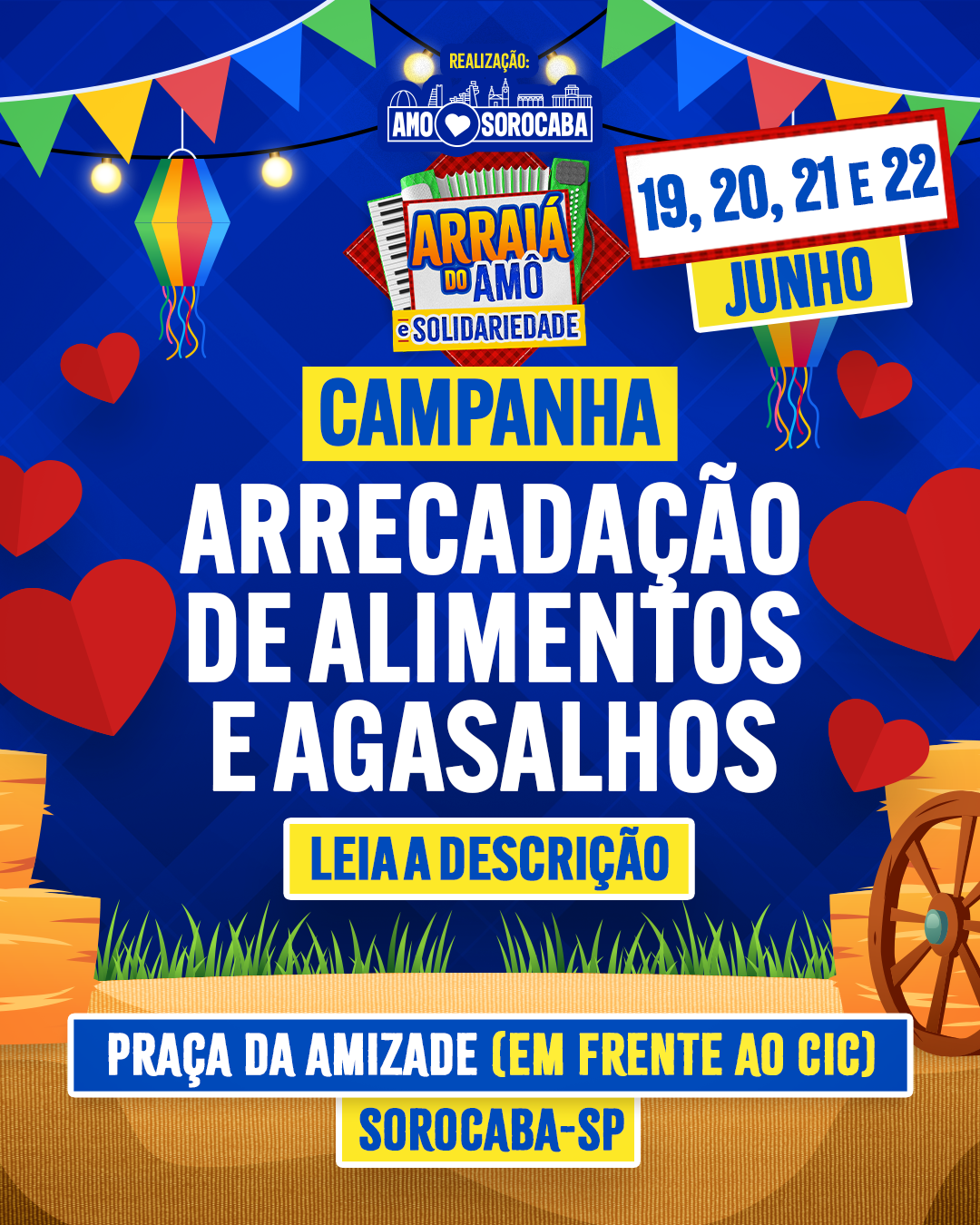 GRANDE CAMPANHA DE ARRECADAÇÃO DE AGASALHOS E ALIMENTOS